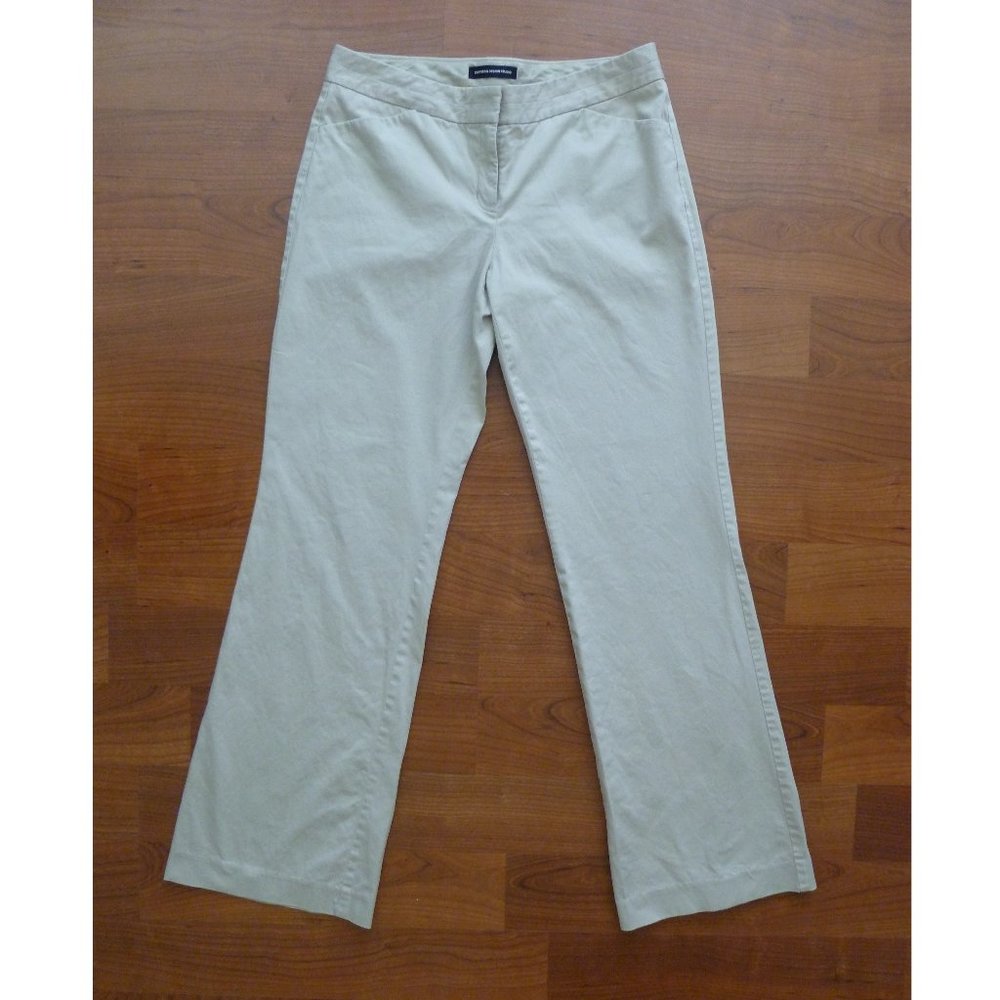 Y2K Express Design Studio Editor Low Rise Wide Leg Light Beige Dress Pants Sz 8